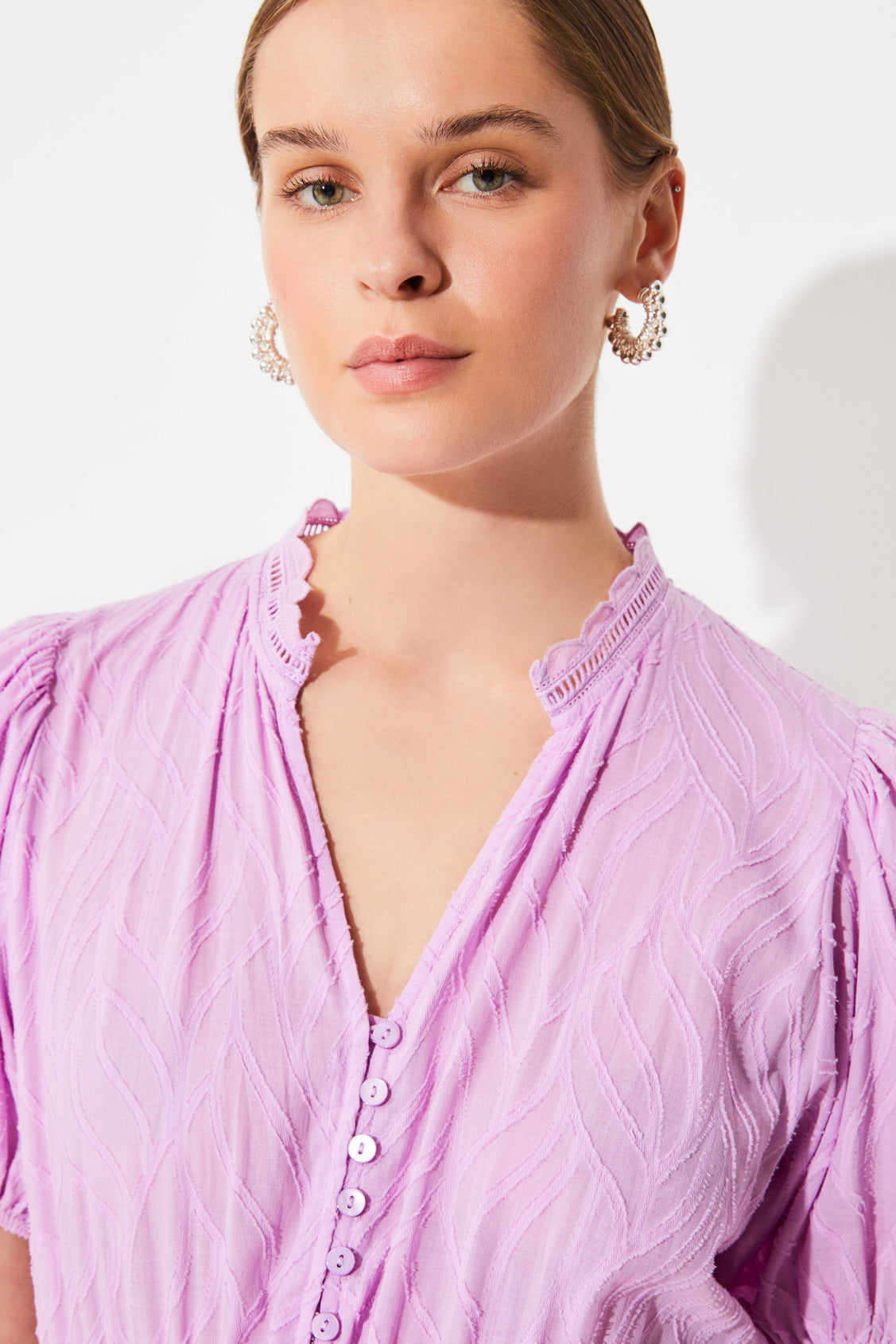 Suncoo Carla Mauve Midi Dress
