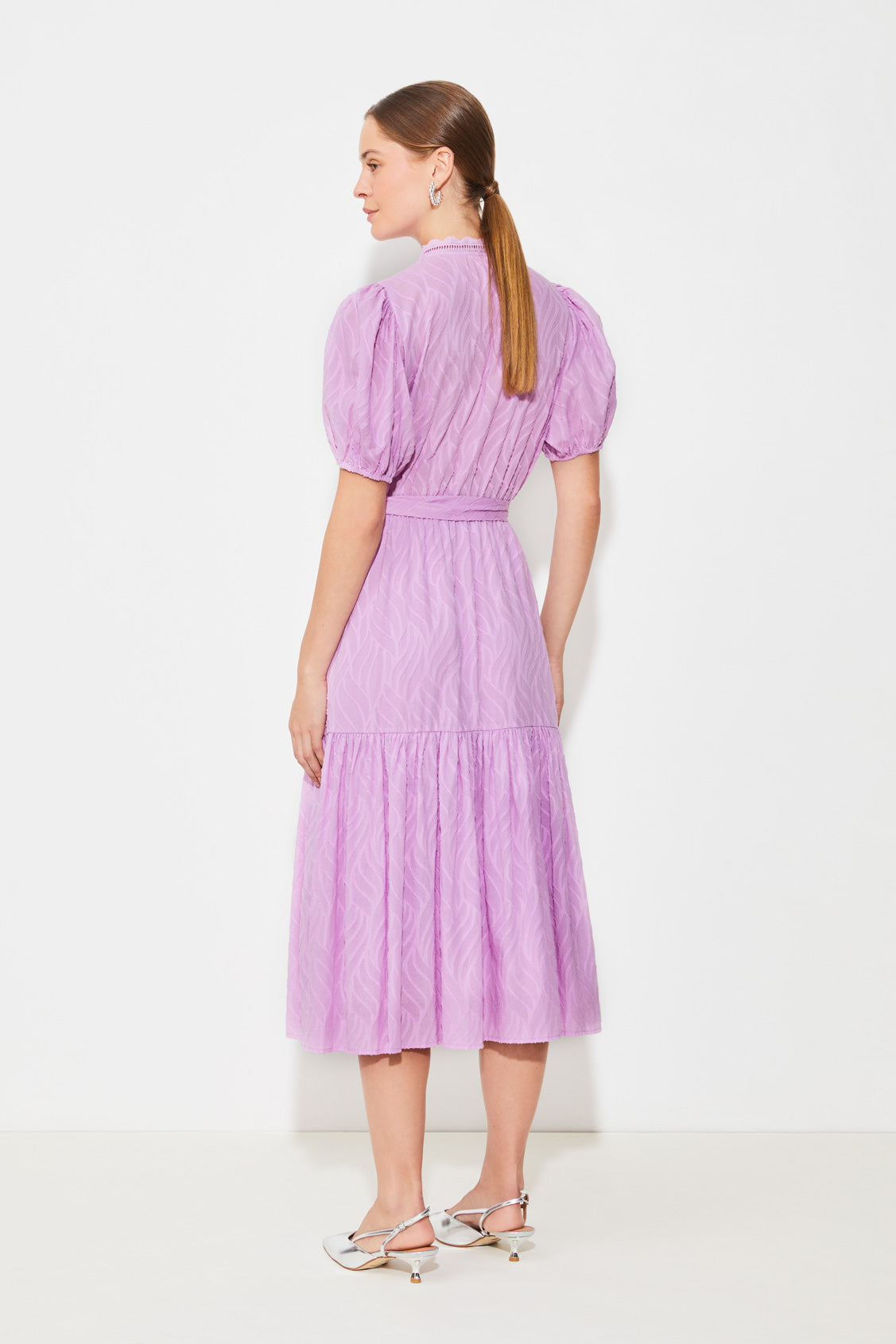 Suncoo Carla Mauve Midi Dress