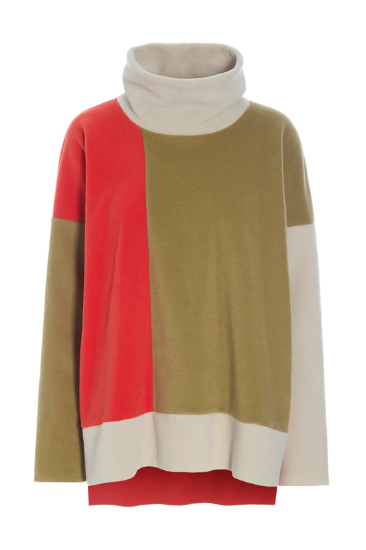 Henriette Steffensen 1380 Sweater in Olive/ Tomato