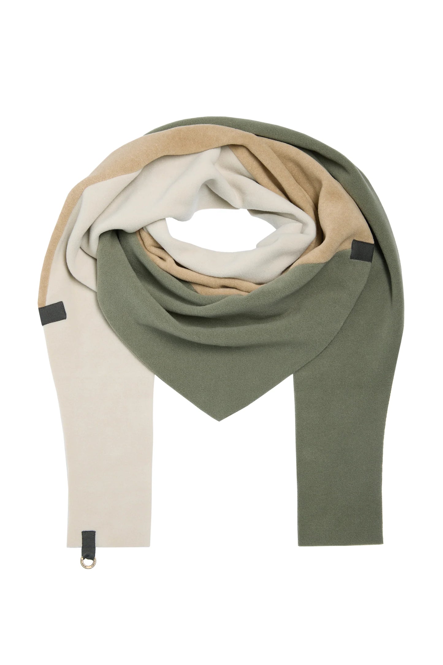 Henriette Steffensen 480 Dusty Green/Kit/Camel Triangle Scarf