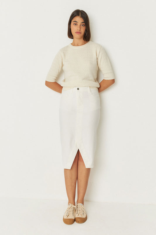 SKFK Off White Denim Skirt