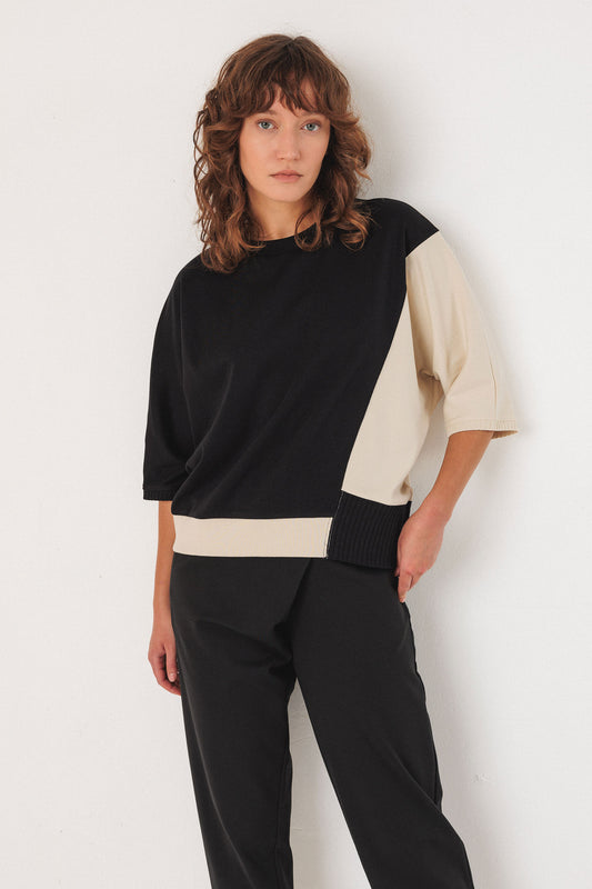 SKFK Aloria Black & Cream Top