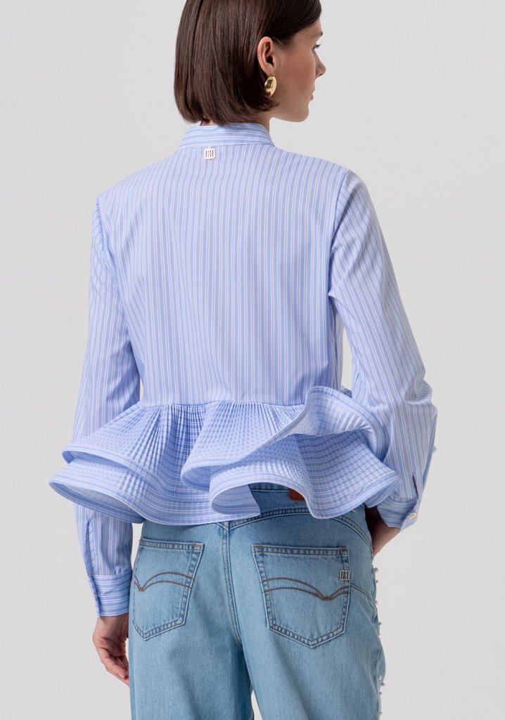 Fracomina T6007 White and Light Blue Shirt