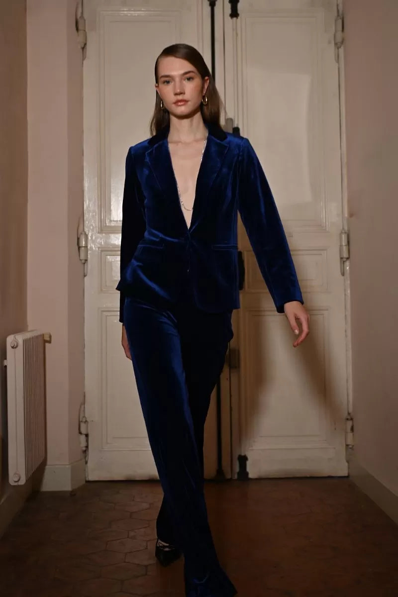 Molly Bracken E1757DH Velvet Cobalt Trouser