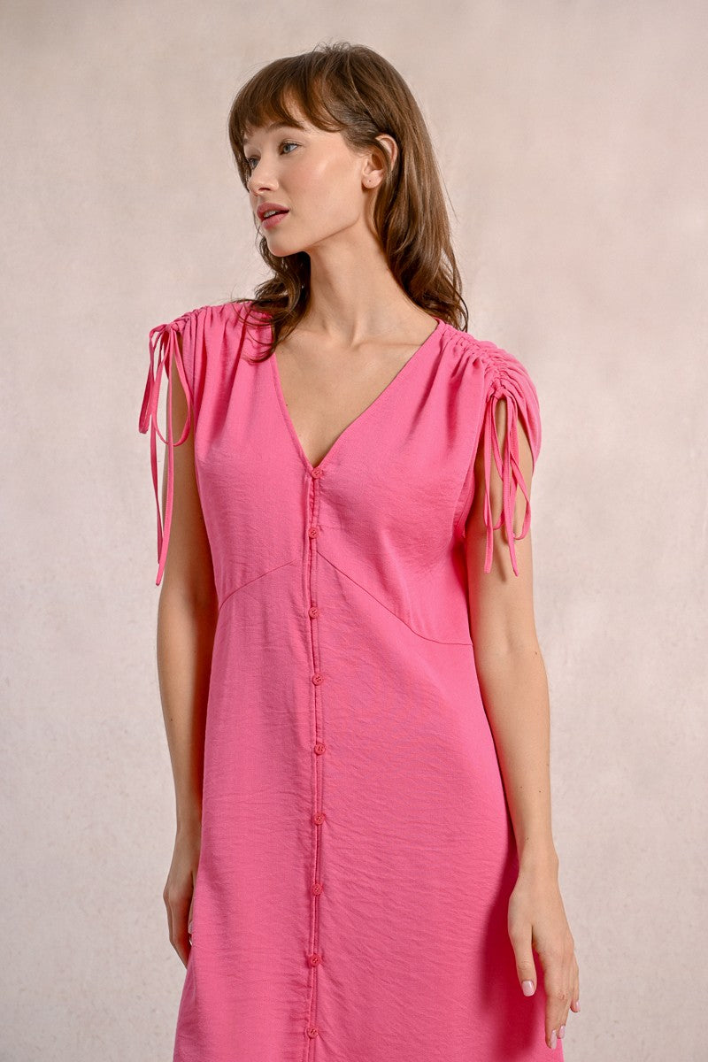 Molly Bracken LA1694DE Pink Button Dress