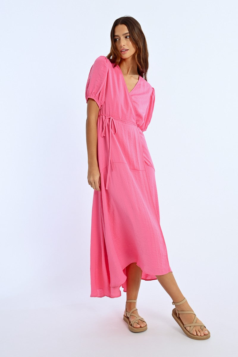Molly Bracken MLR101DP Pink Wrap Dress