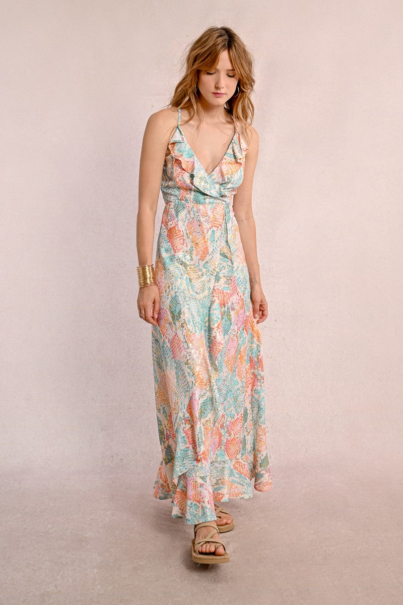 Molly Bracken LA70DE Turquoise Wrap Dress