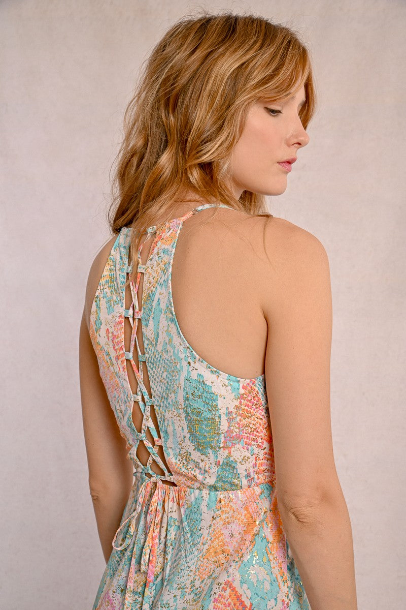 Molly Bracken LA70DE Turquoise Wrap Dress