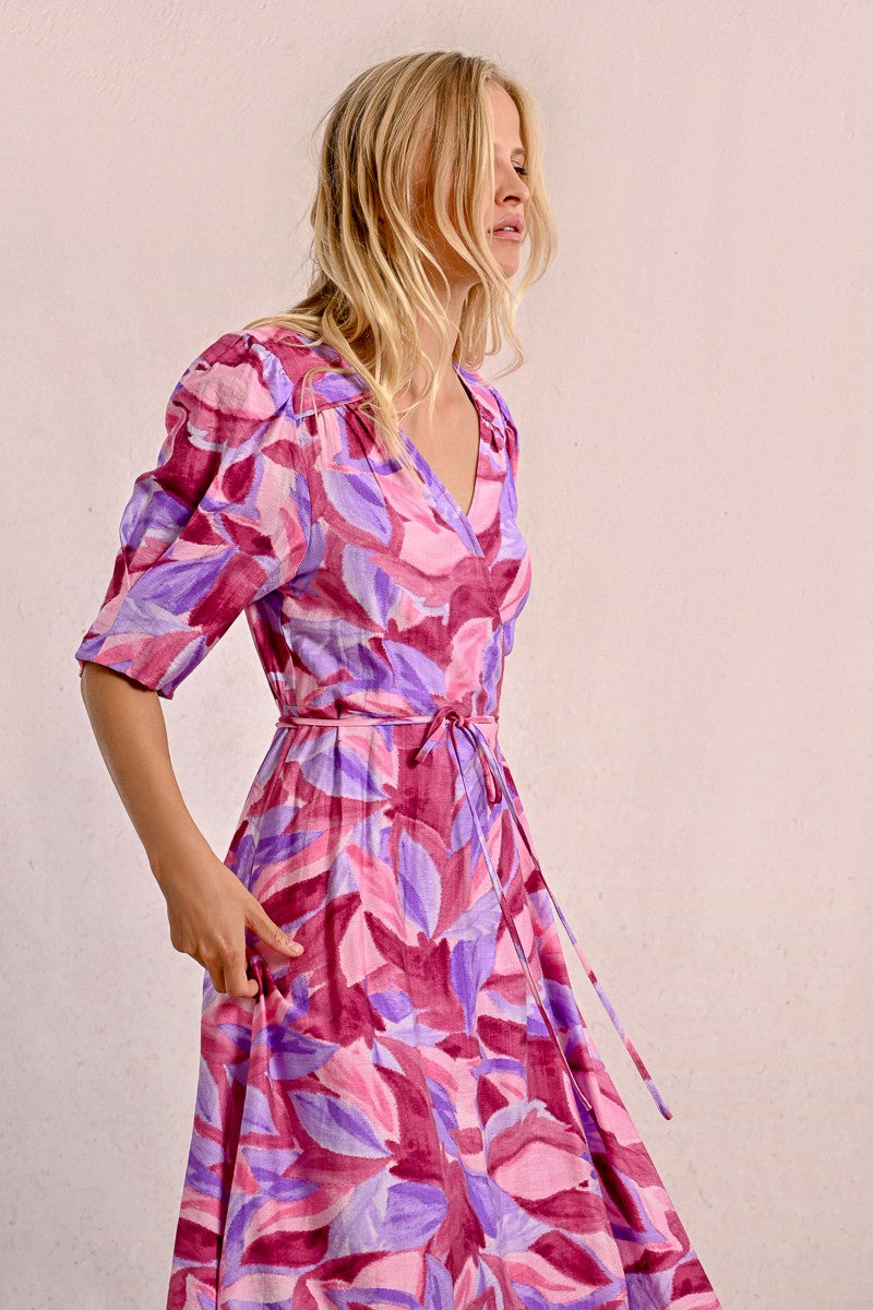 Molly Bracken LA1666DE Pink Floral Wrap Dress