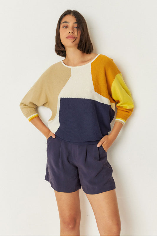 SKFK Naike Navy & Yellow Sweater