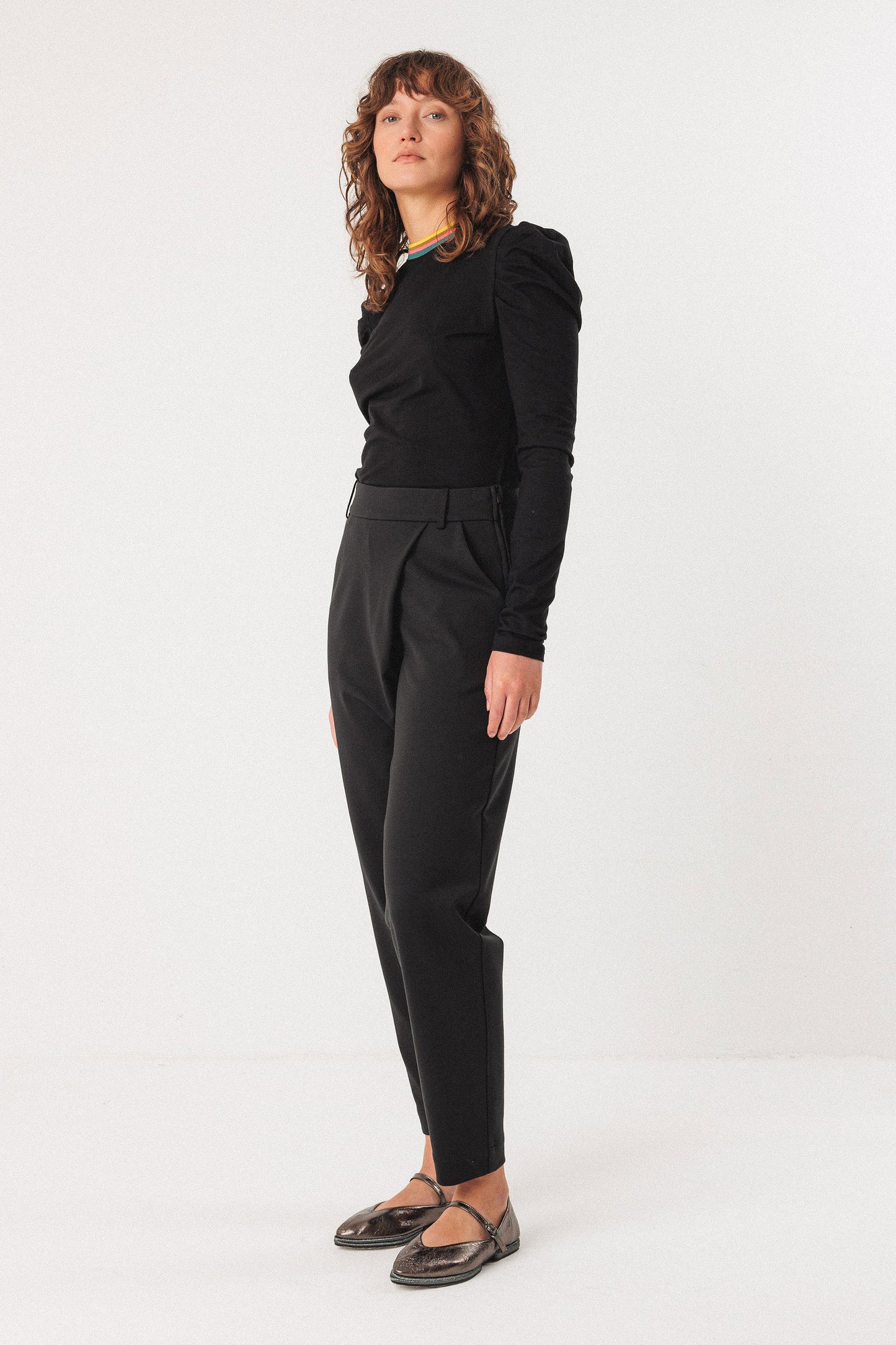 SKFK Oldar Black Puff Sleeve Top