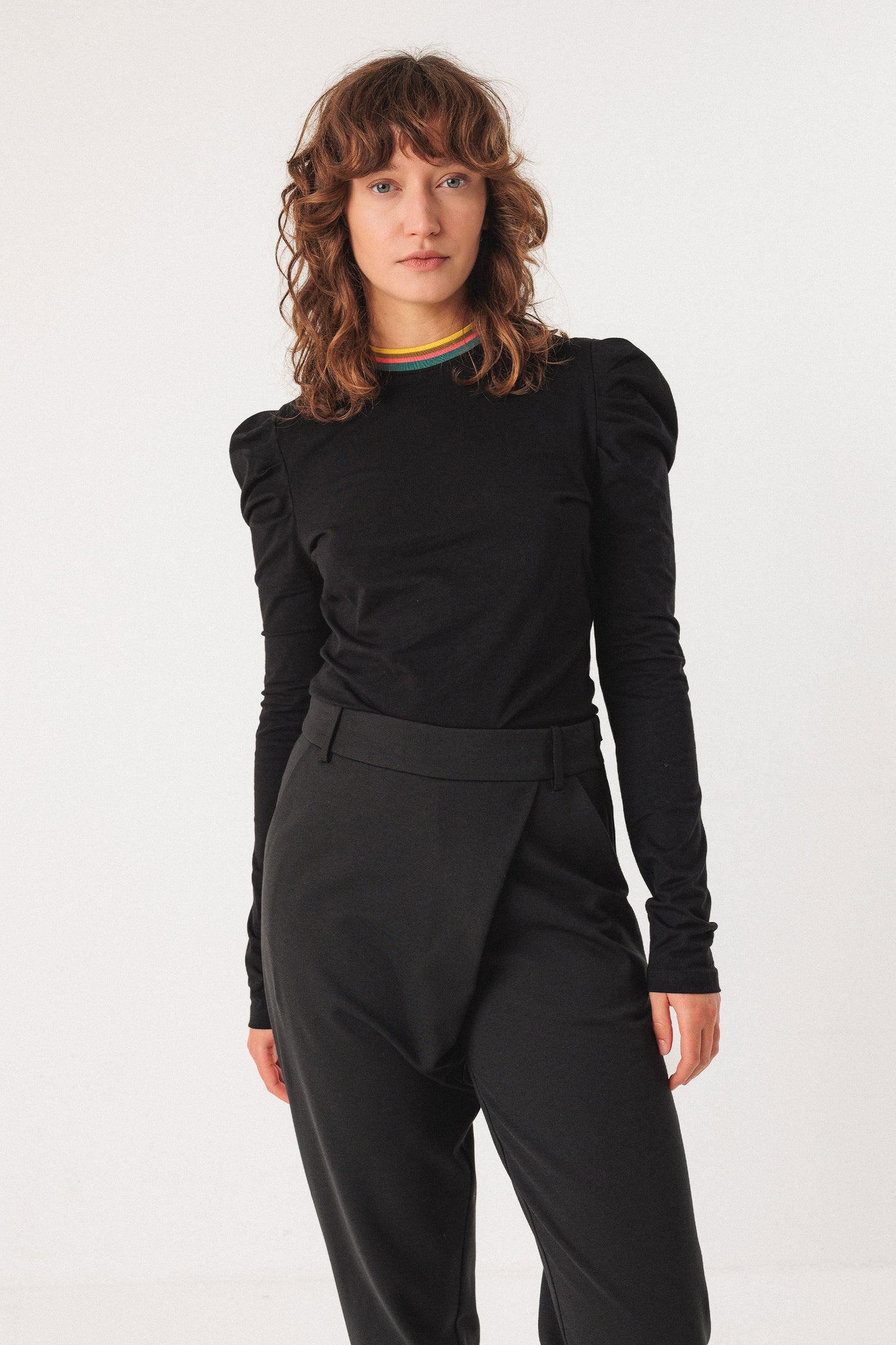 SKFK Oldar Black Puff Sleeve Top