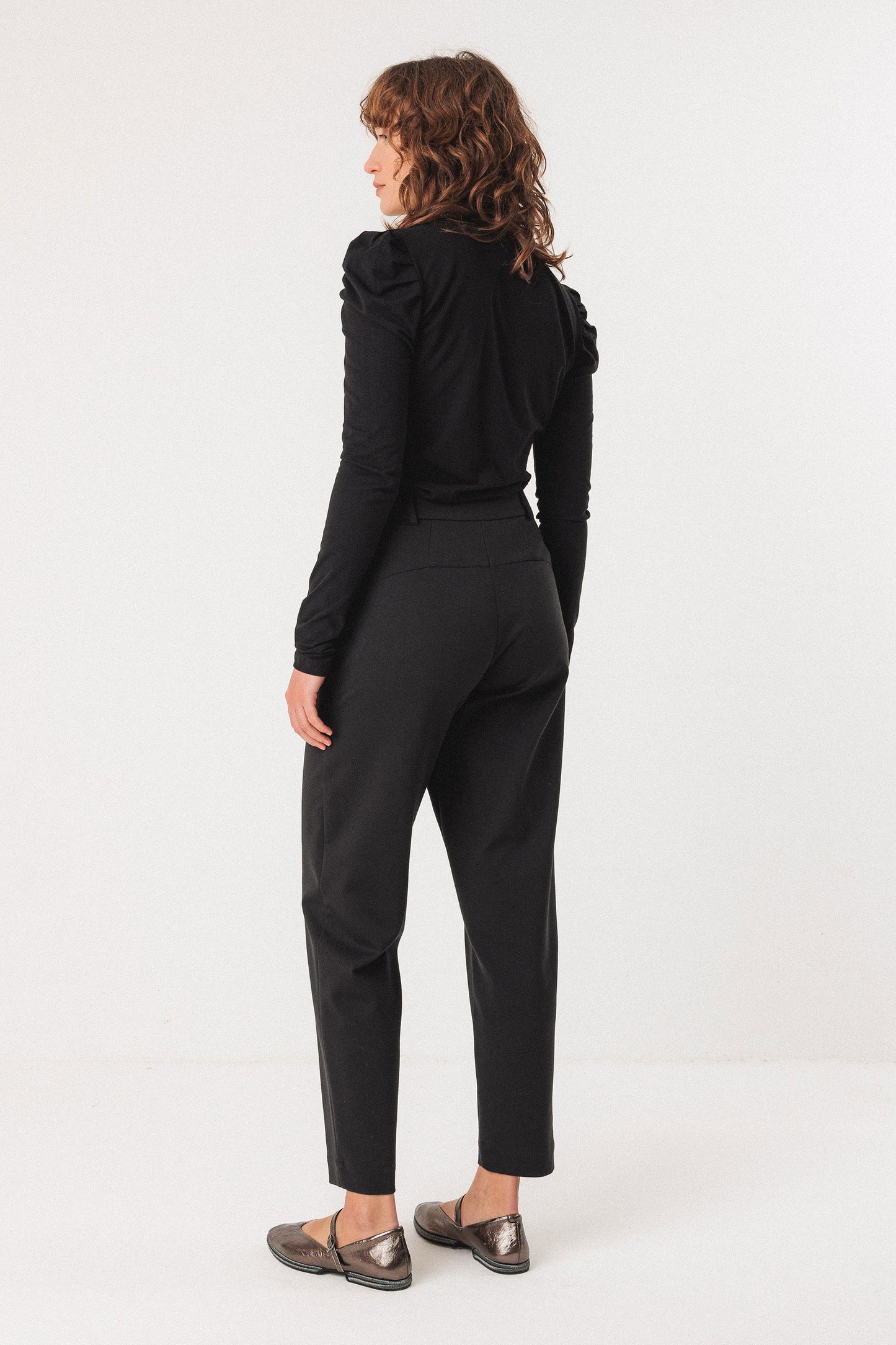 SKFK Oldar Black Puff Sleeve Top