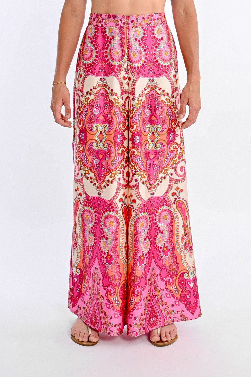 Molly Bracken LA1682DE Pink Paisley Trousers