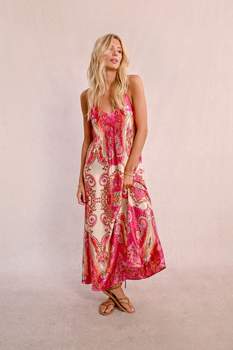 Molly Bracken LA1668DE Pink Paisley Dress