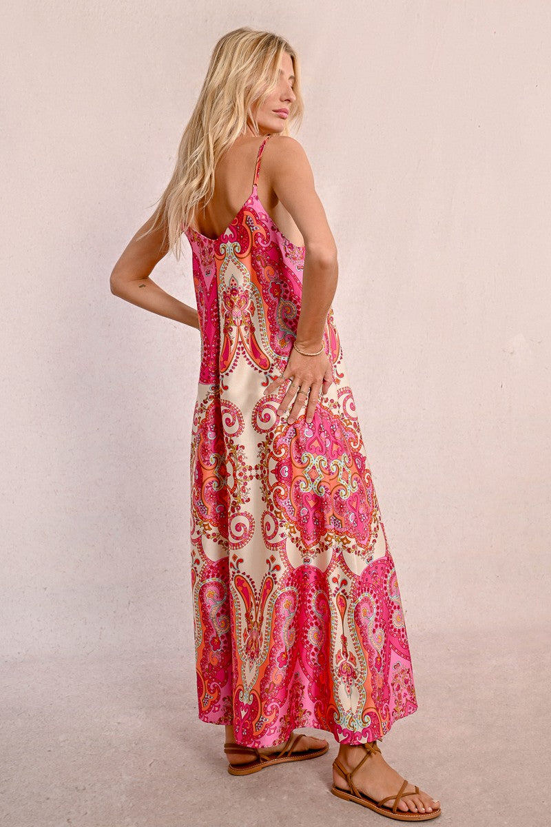 Molly Bracken LA1668DE Pink Paisley Dress