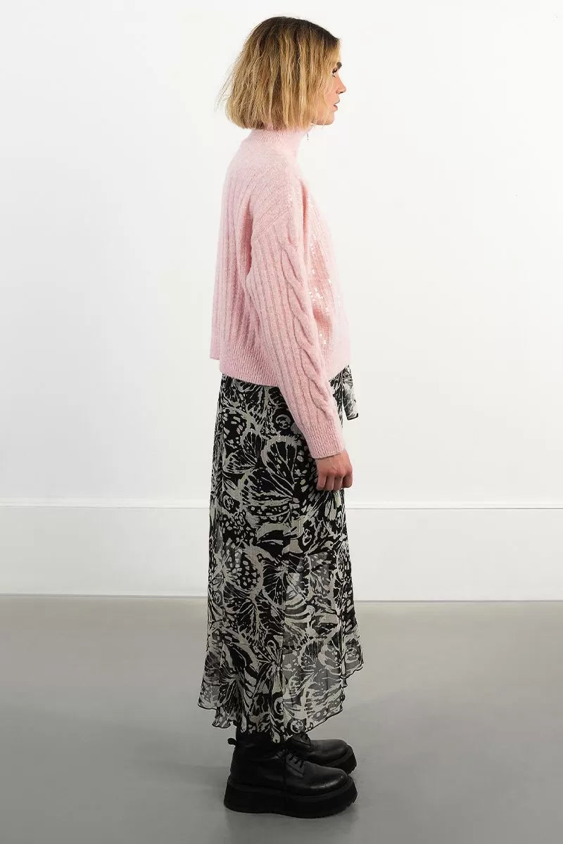 Molly Bracken ML09DH Pink Sequin Sweater