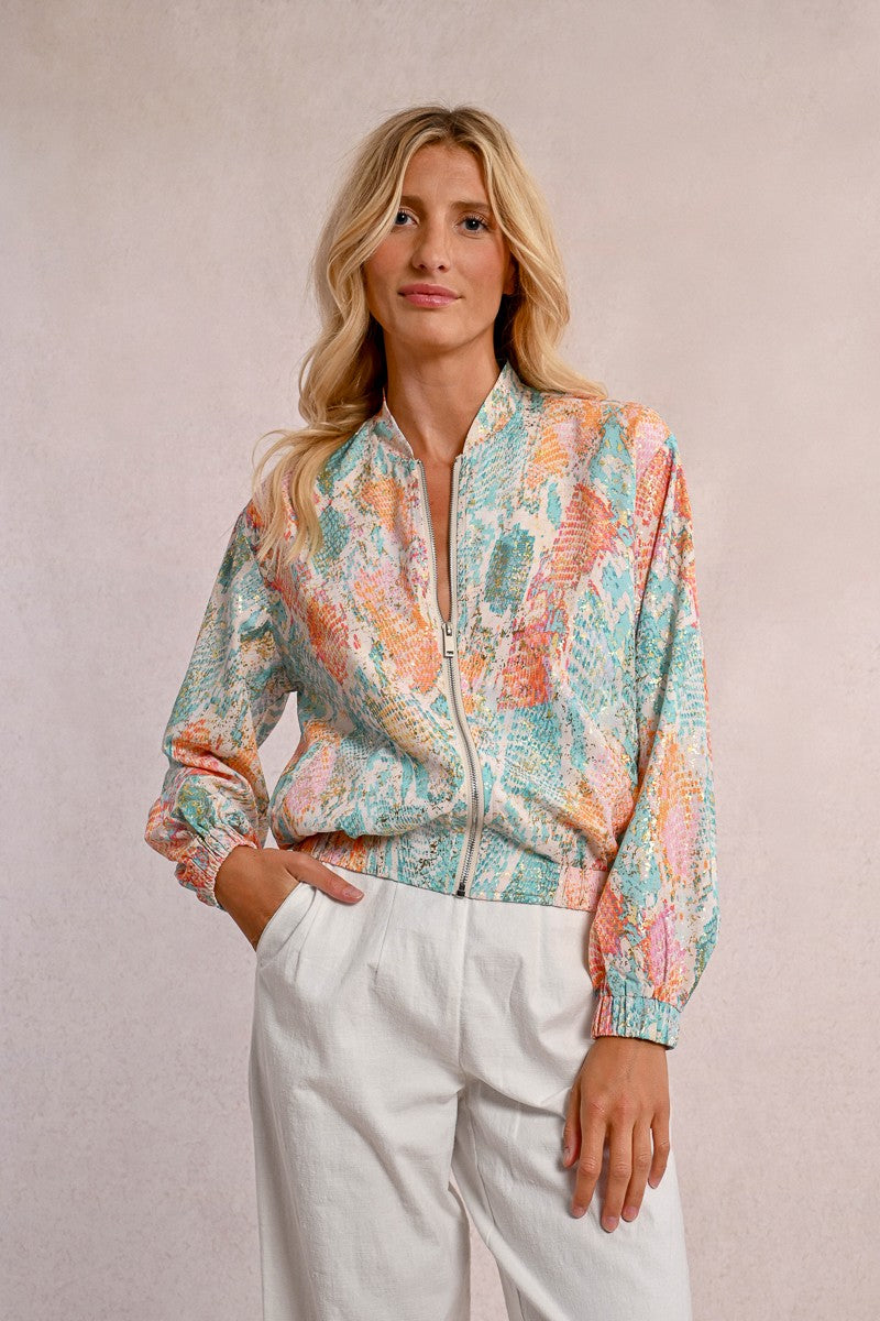 Molly Bracken LA1674DE Turquoise Bomber Jacket