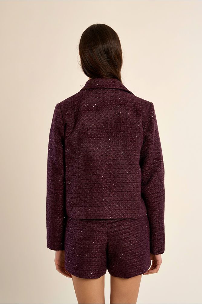 Molly Bracken T2032EH Plum Woven Jacket