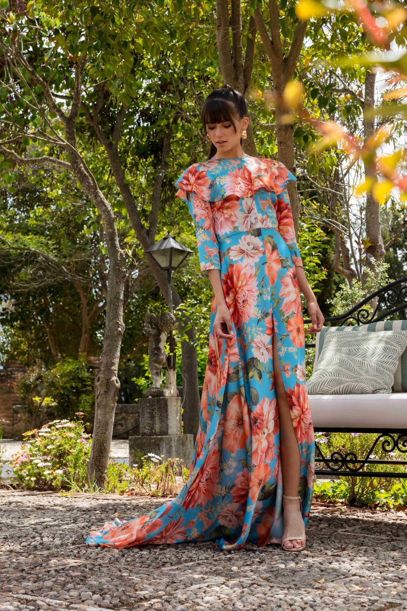 Matilde Cano Orange Print Dress R525ML