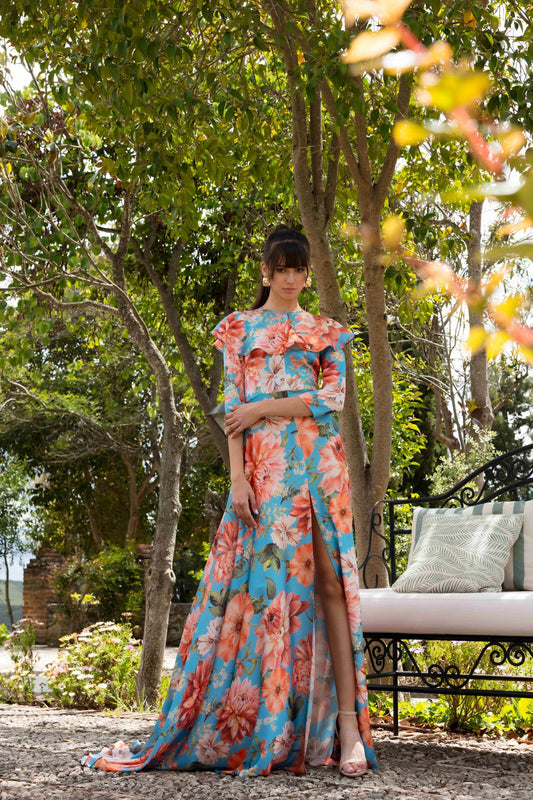 Matilde Cano Orange Print Dress R525ML