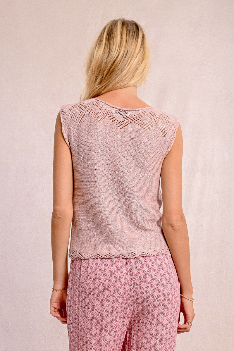 Molly Bracken LA1732DP Pink Knit Top