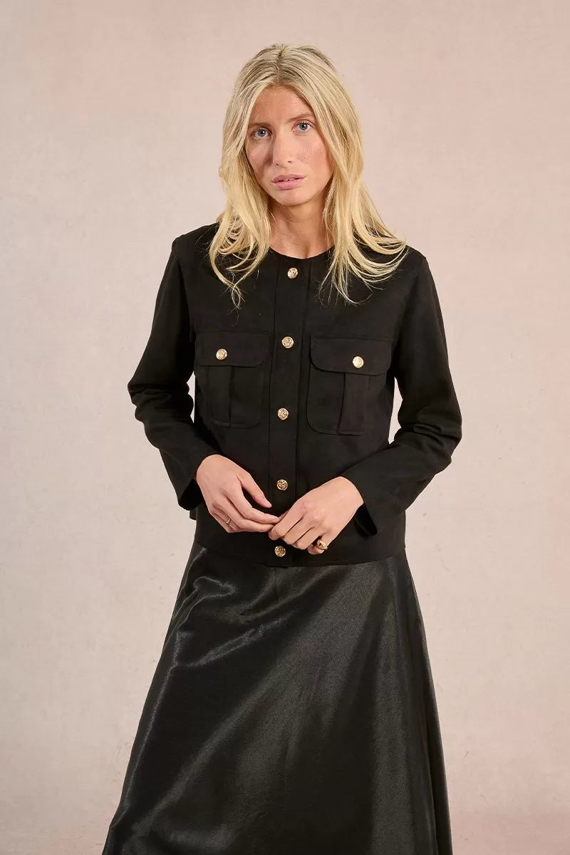 Molly Bracken HAS101DH Suede Black Jacket