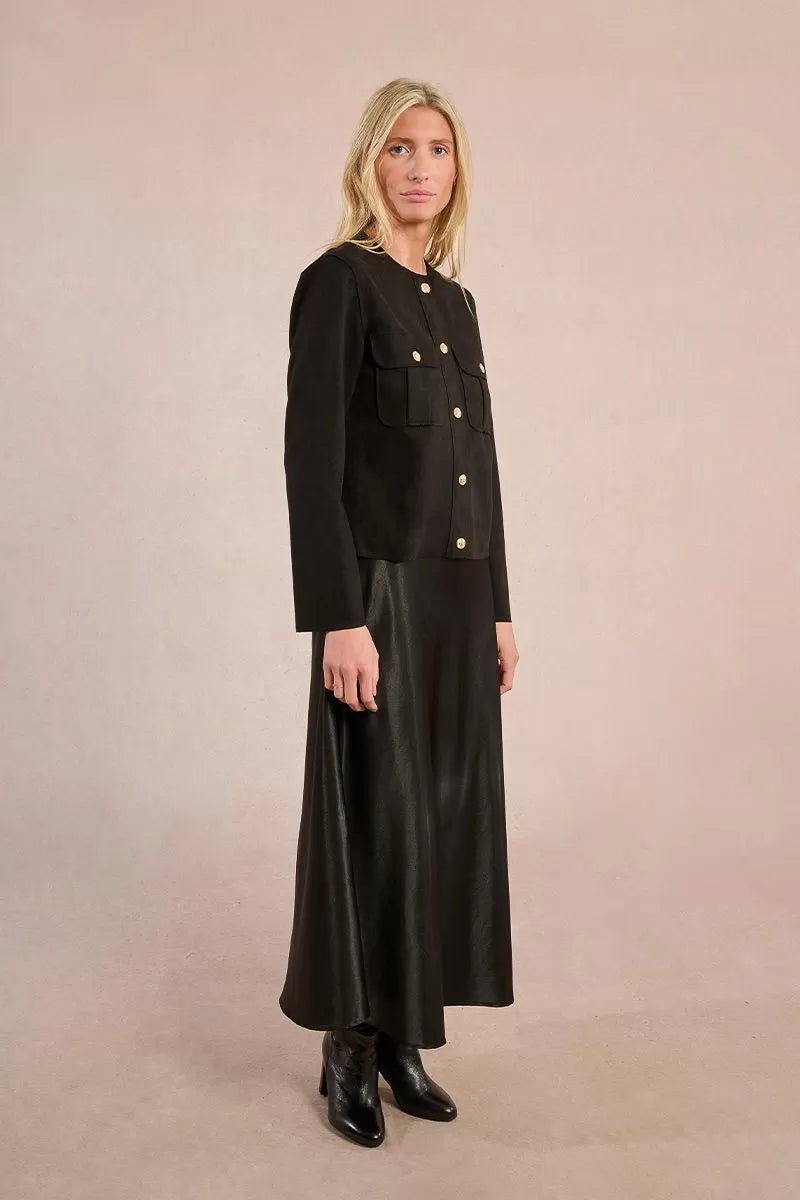 Molly Bracken HAS101DH Suede Black Jacket
