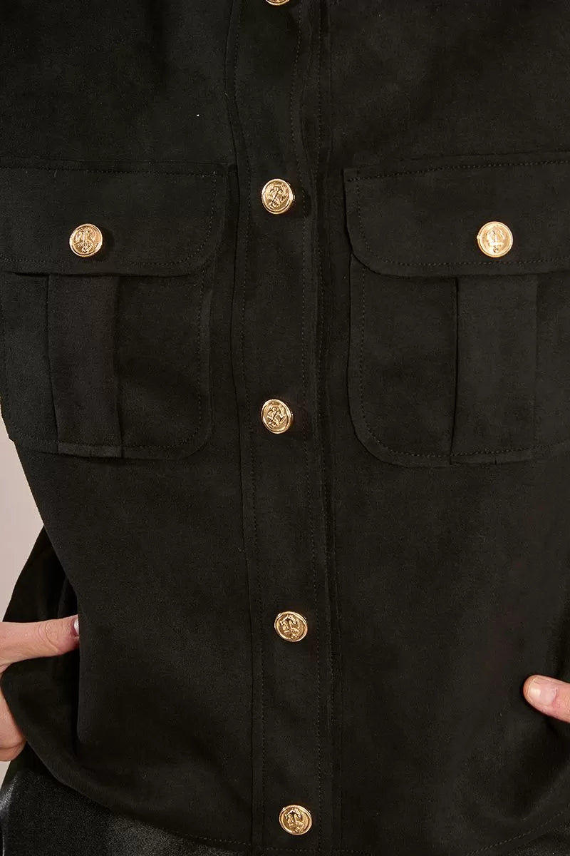Molly Bracken HAS101DH Suede Black Jacket