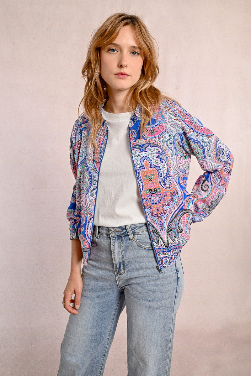 Molly Bracken T1980DE Paisley Bomber Jacket
