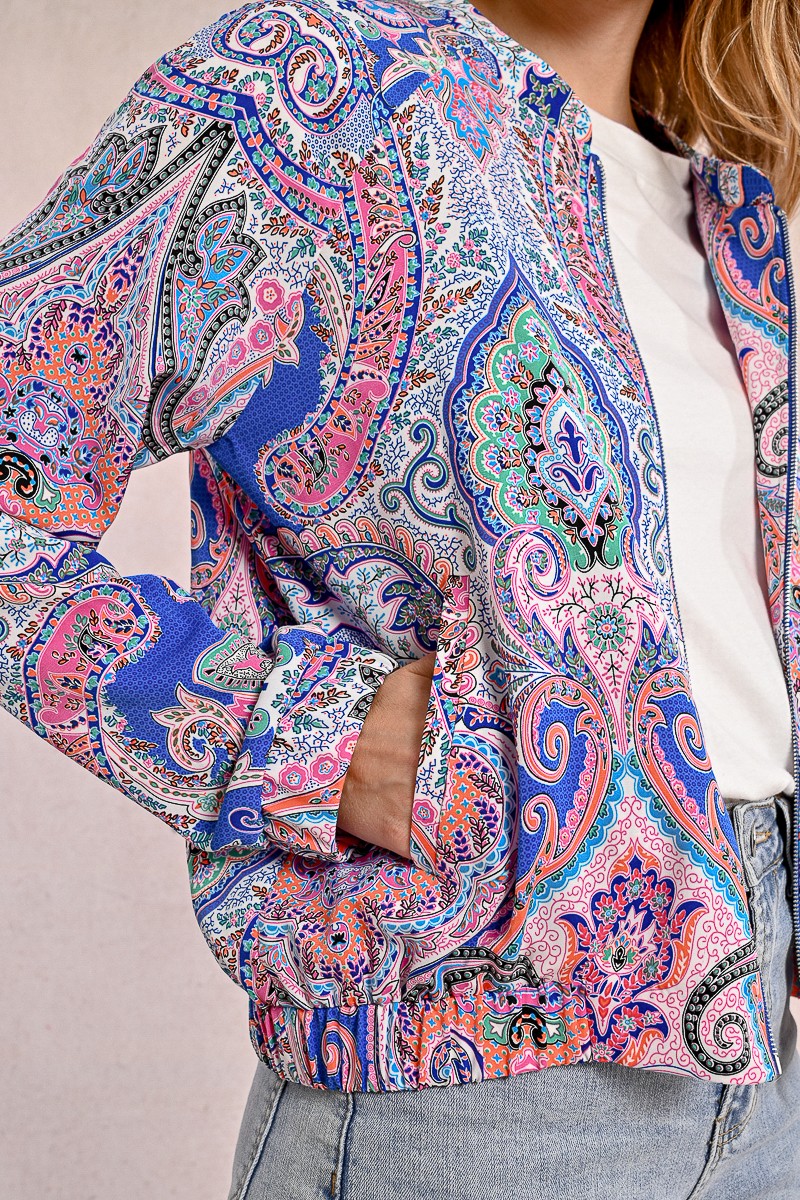 Molly Bracken T1980DE Paisley Bomber Jacket