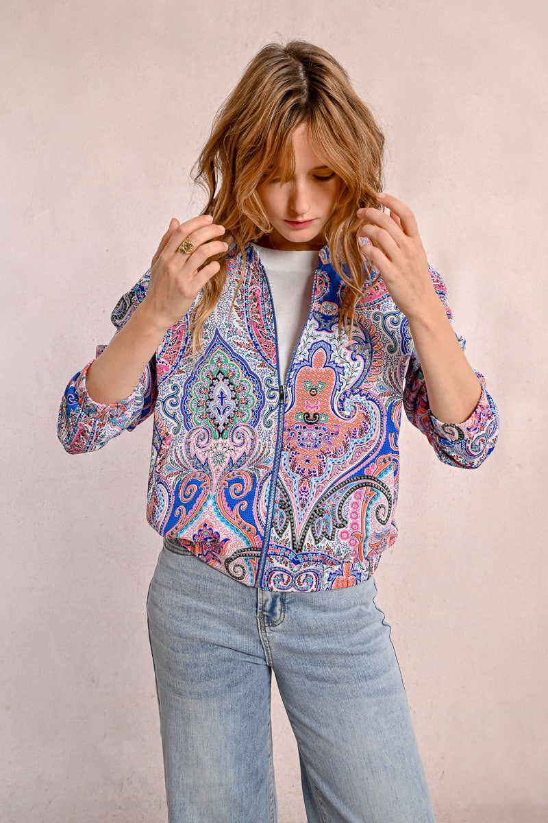 Molly Bracken T1980DE Paisley Bomber Jacket