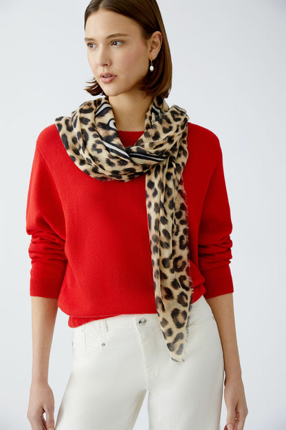 Oui 0100001 Camel Grey Scarf