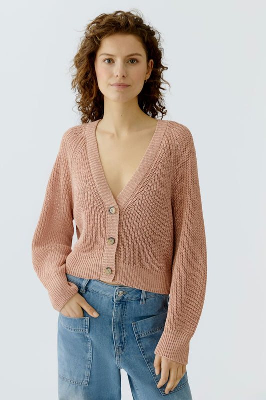 Oui Dusty Rose Cardigan 96500