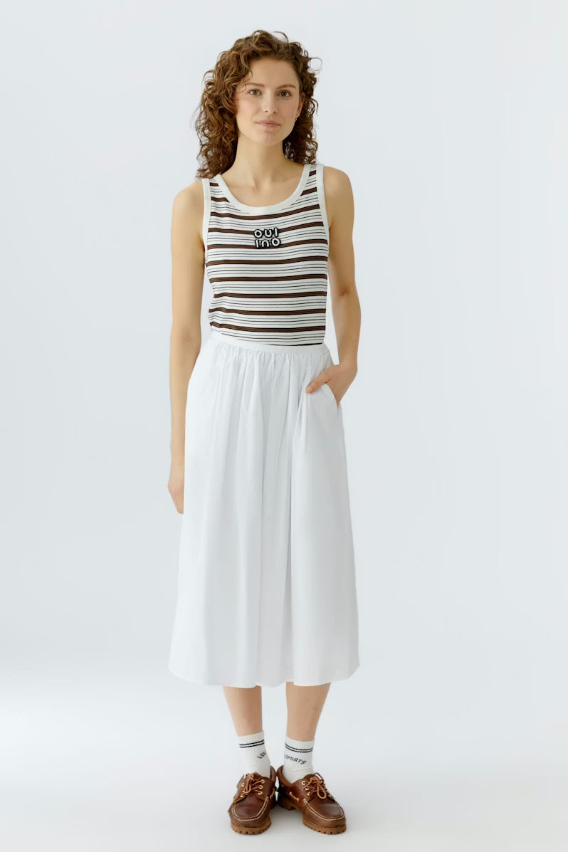 Oui Vest Top Brown Stripe 96535