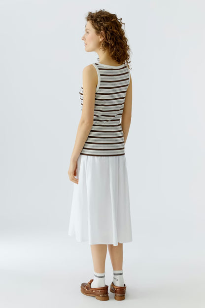 Oui Vest Top Brown Stripe 96535