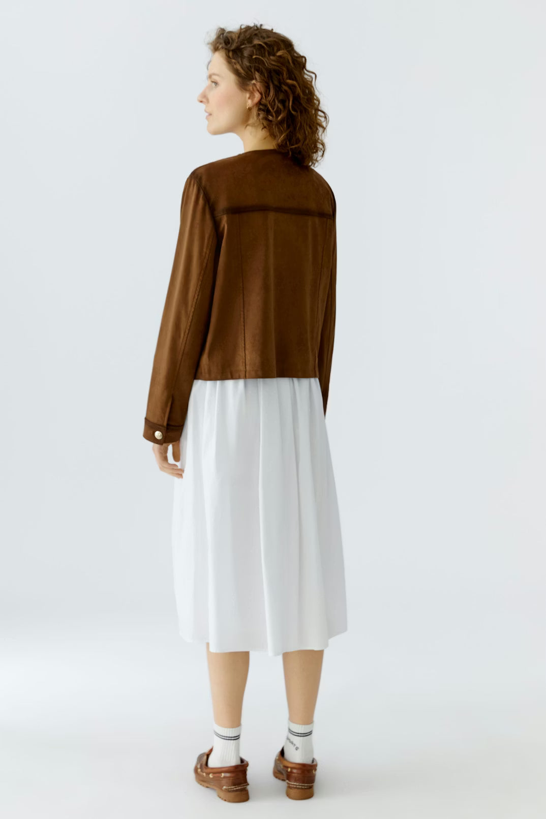 Oui Suede Brown Jacket 96600