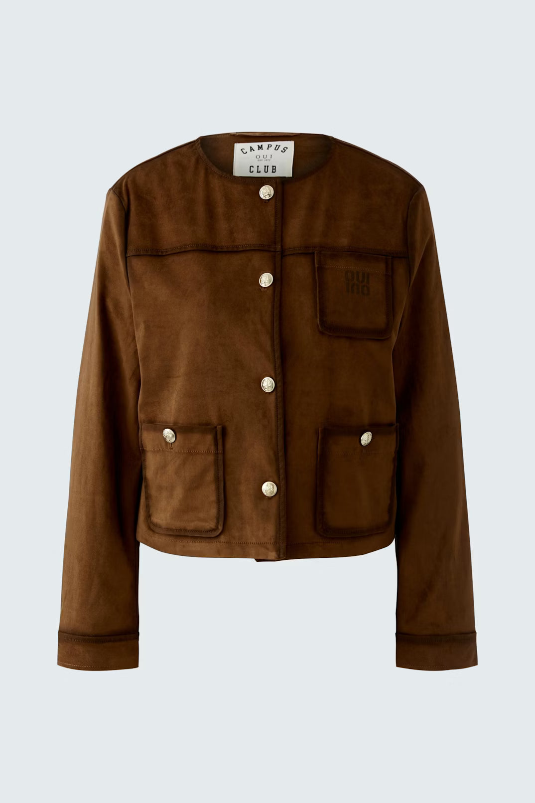 Oui Suede Brown Jacket 96600