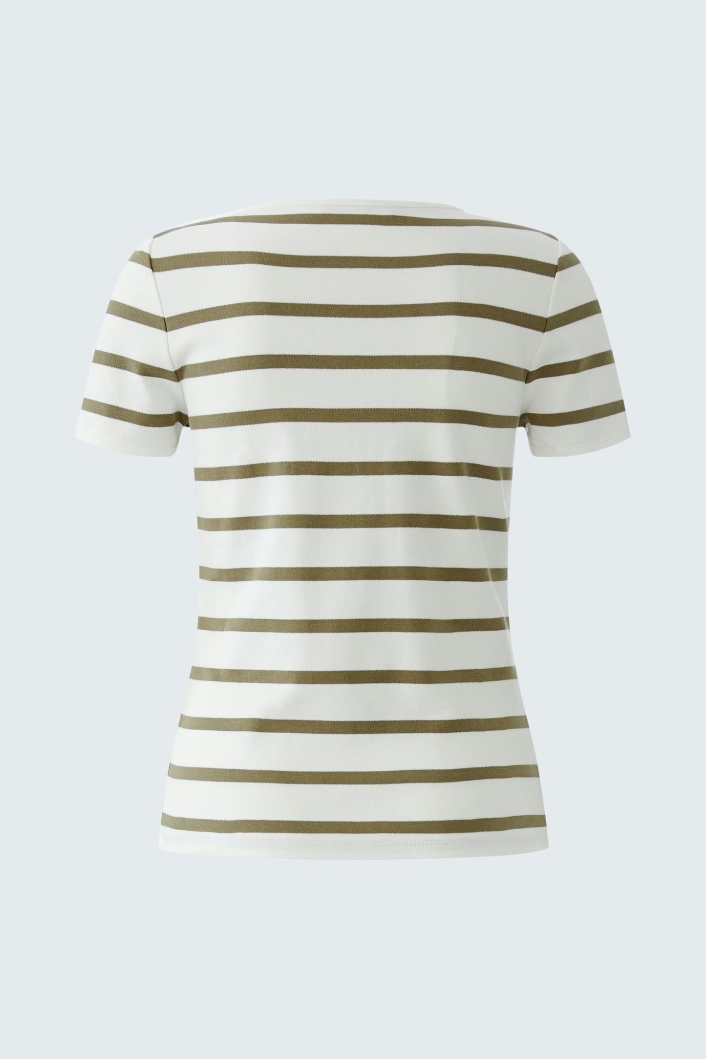 Oui T Shirt 96692 Green and White Stripe