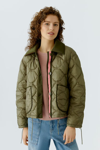 Oui Padded Coat Khaki Jacket 96883