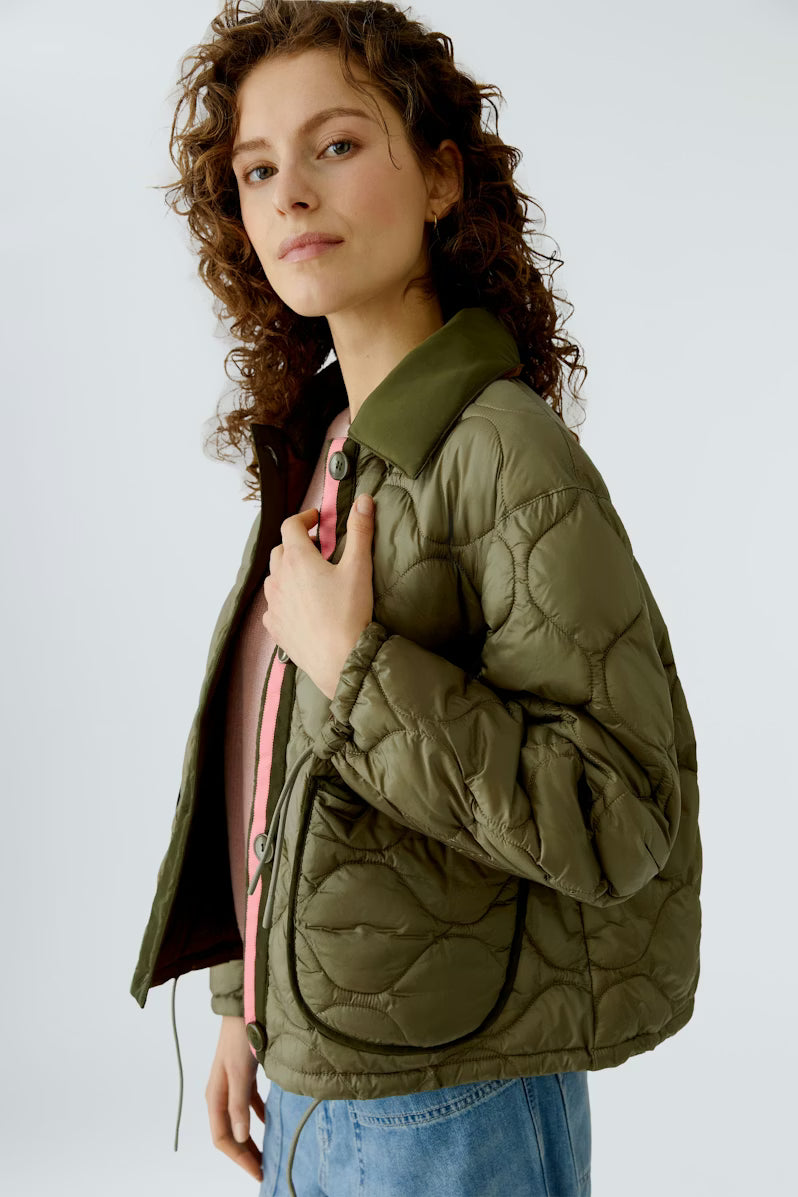Oui Padded Coat Khaki Jacket 96883