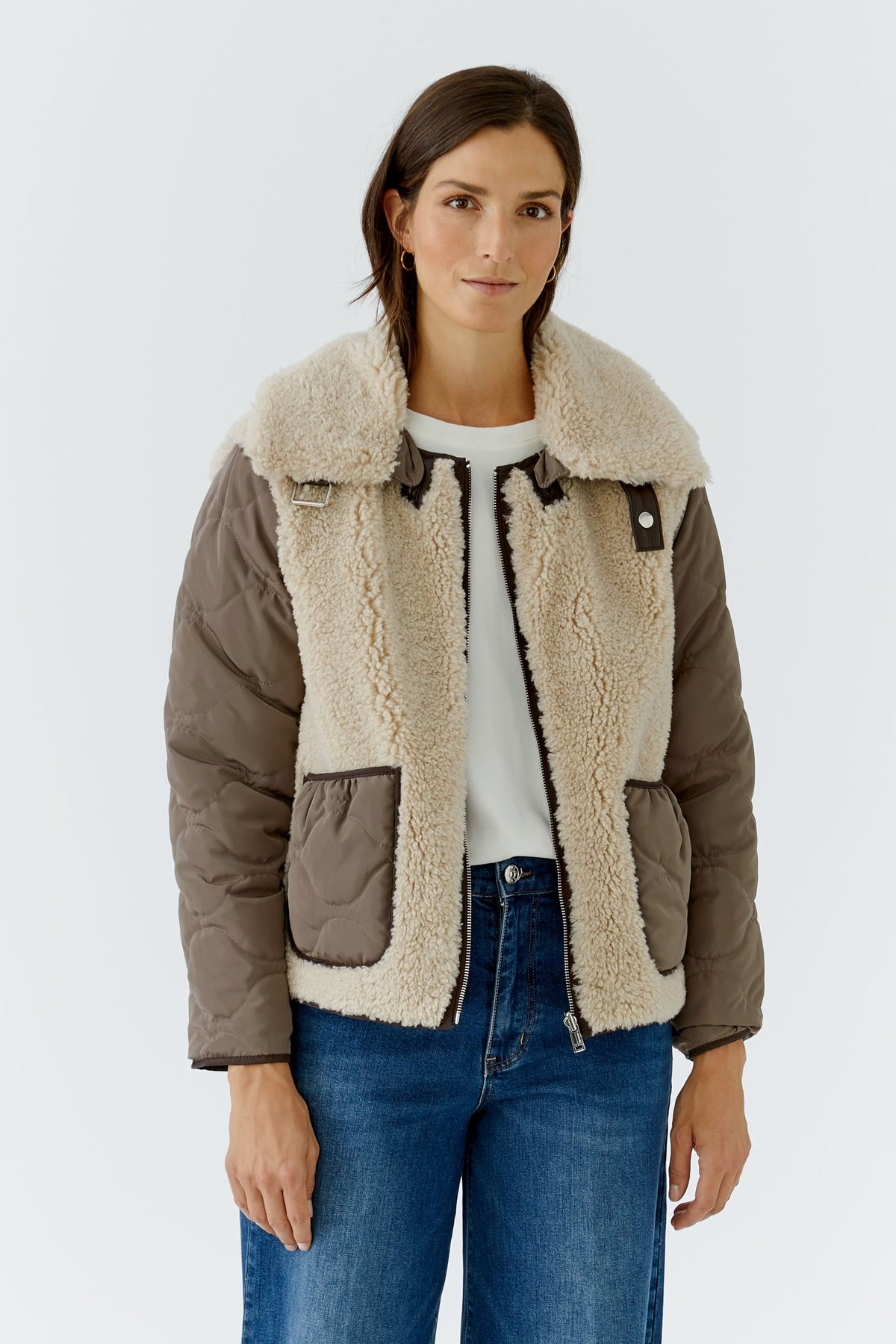 Oui 99075 Light Brown Stone Reversible Jacket