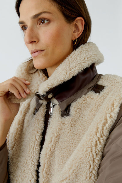 Oui 99075 Light Brown Stone Reversible Jacket