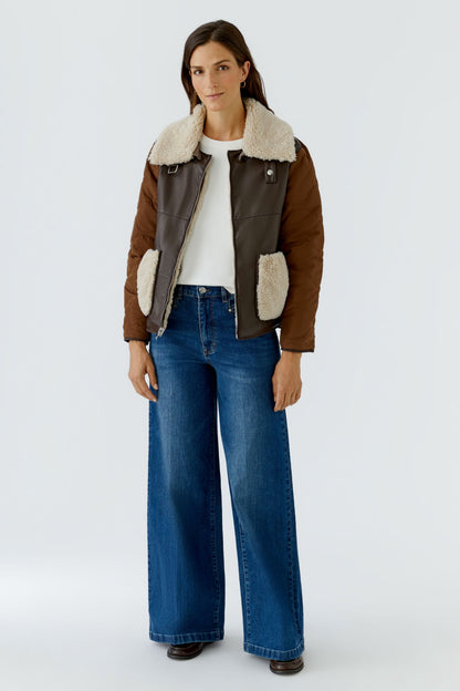 Oui 99075 Light Brown Stone Reversible Jacket