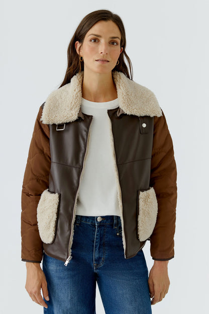 Oui 99075 Light Brown Stone Reversible Jacket