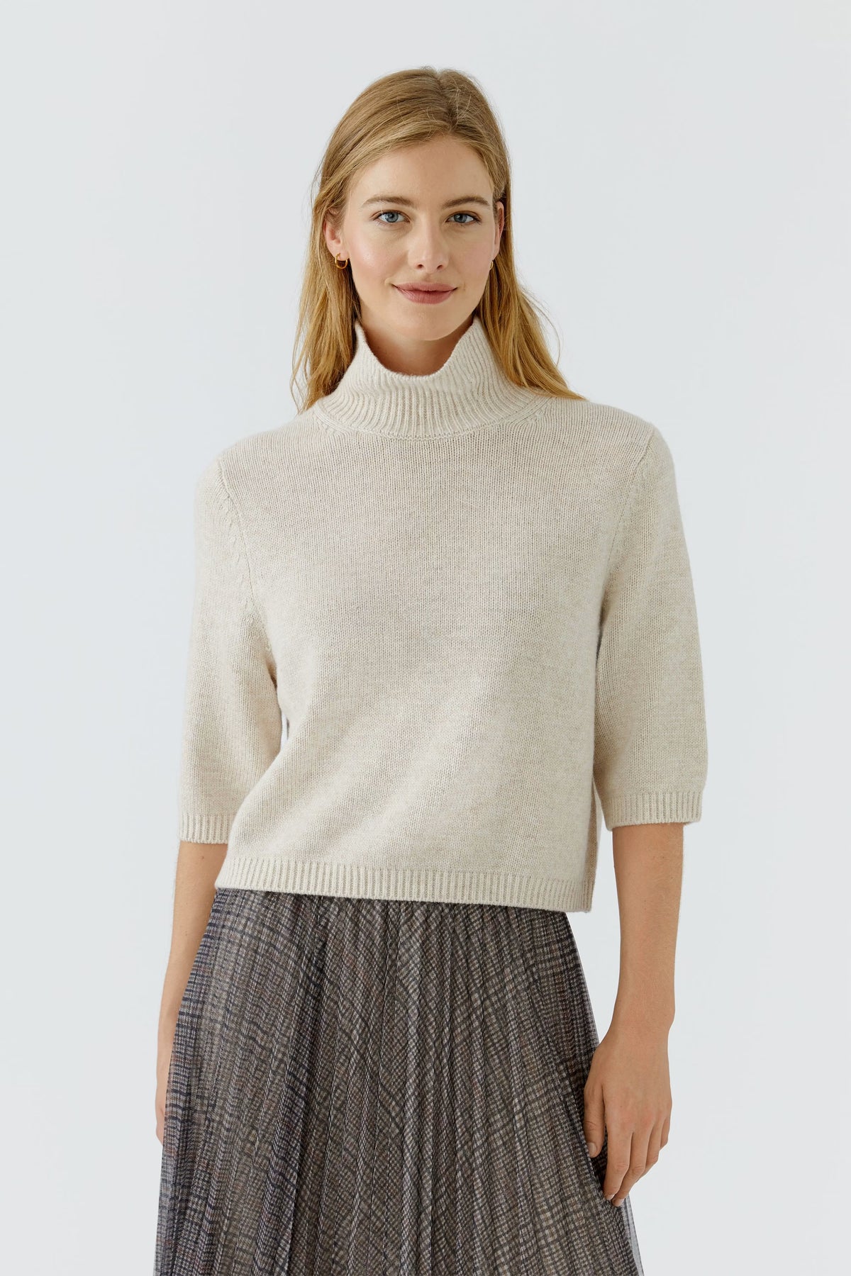 Oui 99806 Light Beige Knitted Jumper