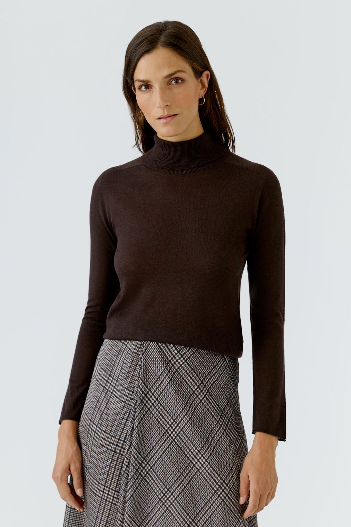 Oui 0099813 Chocolate Turtleneck Pullover