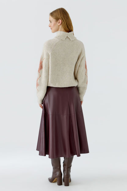 Oui 0099850 Stone Red Knitted Jumper