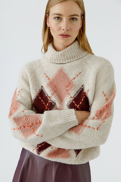 Oui 0099850 Stone Red Knitted Jumper