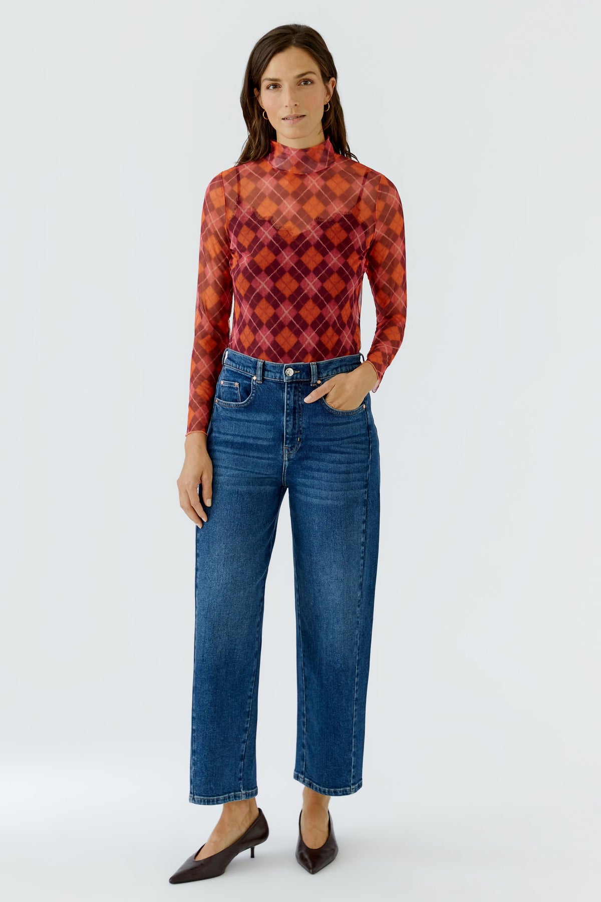 Oui 0099895 Dark Red Red Top